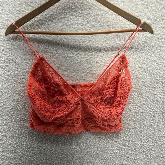 Free People Carrie Embroidered Longline Bralette‎ Size Medium - Picture 2 of 6